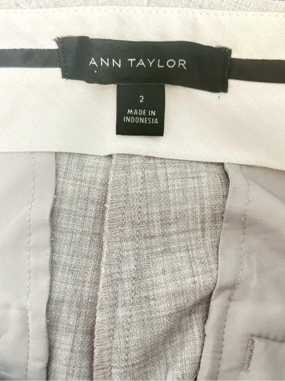 Ann Taylor Light Gray Cropped Dress Pants - Slim Ankle Trousers - Picture 6 of 8